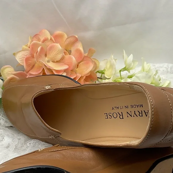 Taryn Rose Women’s Tan Italian Leather Loafers Sz8 Shoes #0212 - Picture 9 of 11
